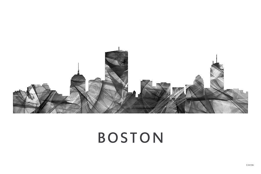 Architecture Digital Art - Boston Massachusetts Skyline #7 by Marlene Watson