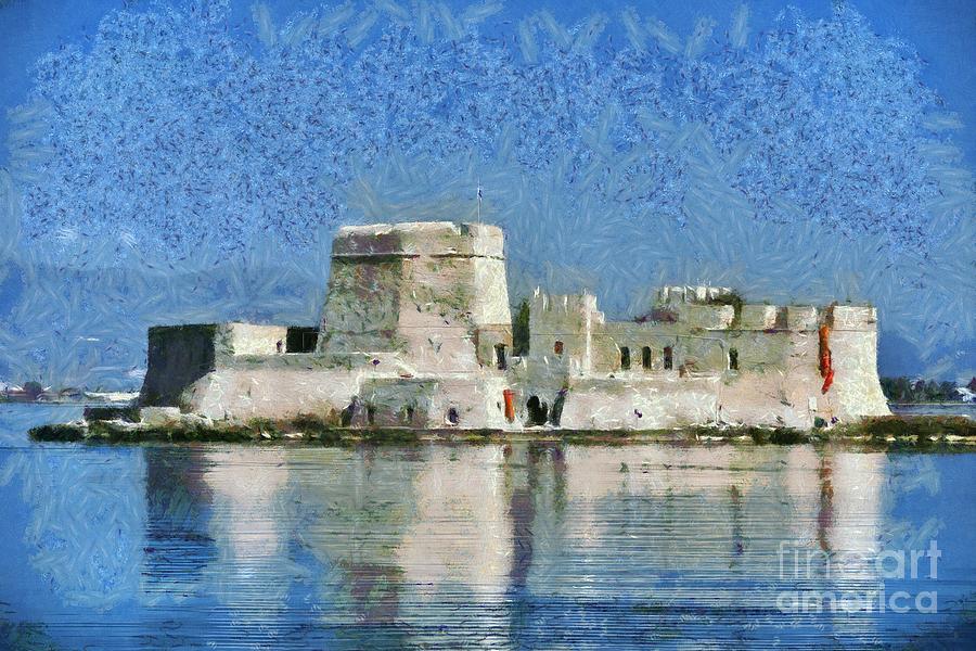 Bourtzi fortress #7 Painting by George Atsametakis