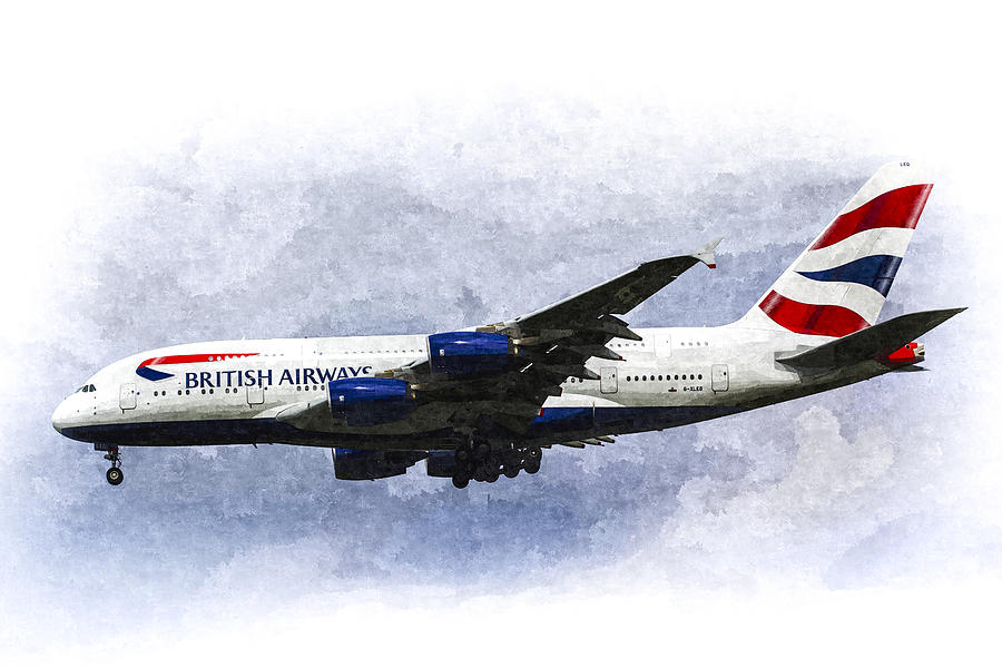 British Airways Photograph - British Airways Airbus A380 Art #7 by David Pyatt