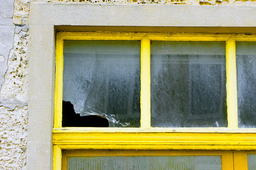 Architecture Photograph - Broken window #7 by Tom Gowanlock