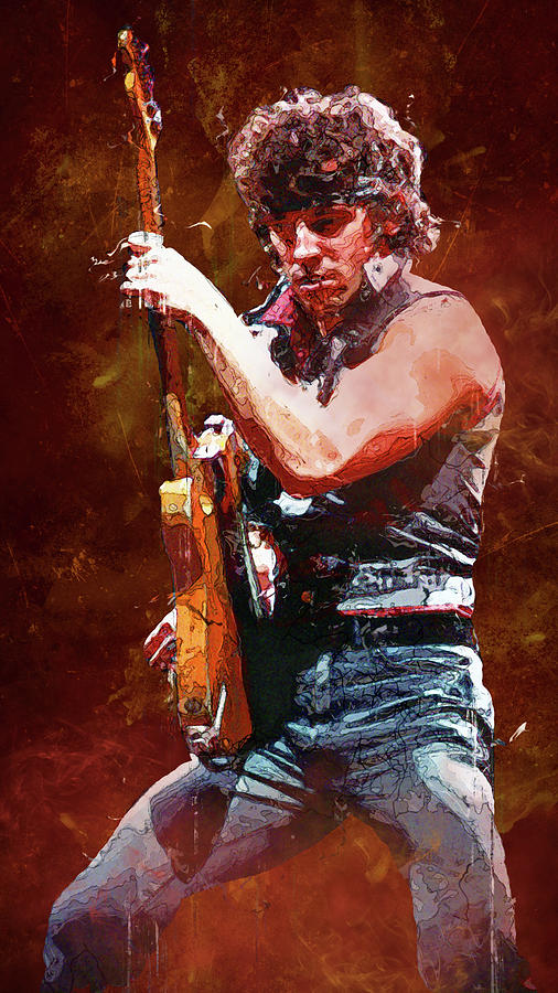 Bruce Springsteen Digital Art by Lilia Kosvintseva