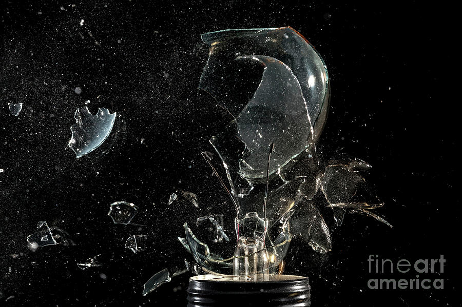 Bulb Glass Explosion #7 Photograph by Gualtiero Boffi
