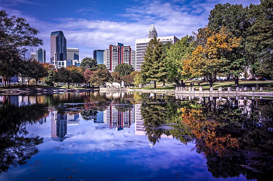 Charlotte City North Carolina Cityscape During Autumn Season #7 Photograph by Alex Grichenko