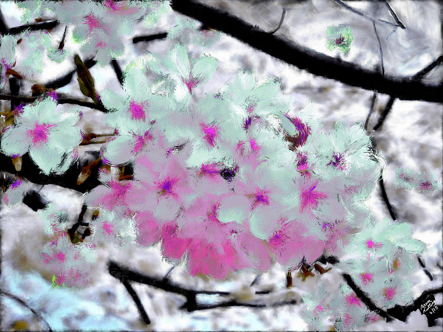 Colorful Cherry Blossoms #1 Painting by Bruce Nutting