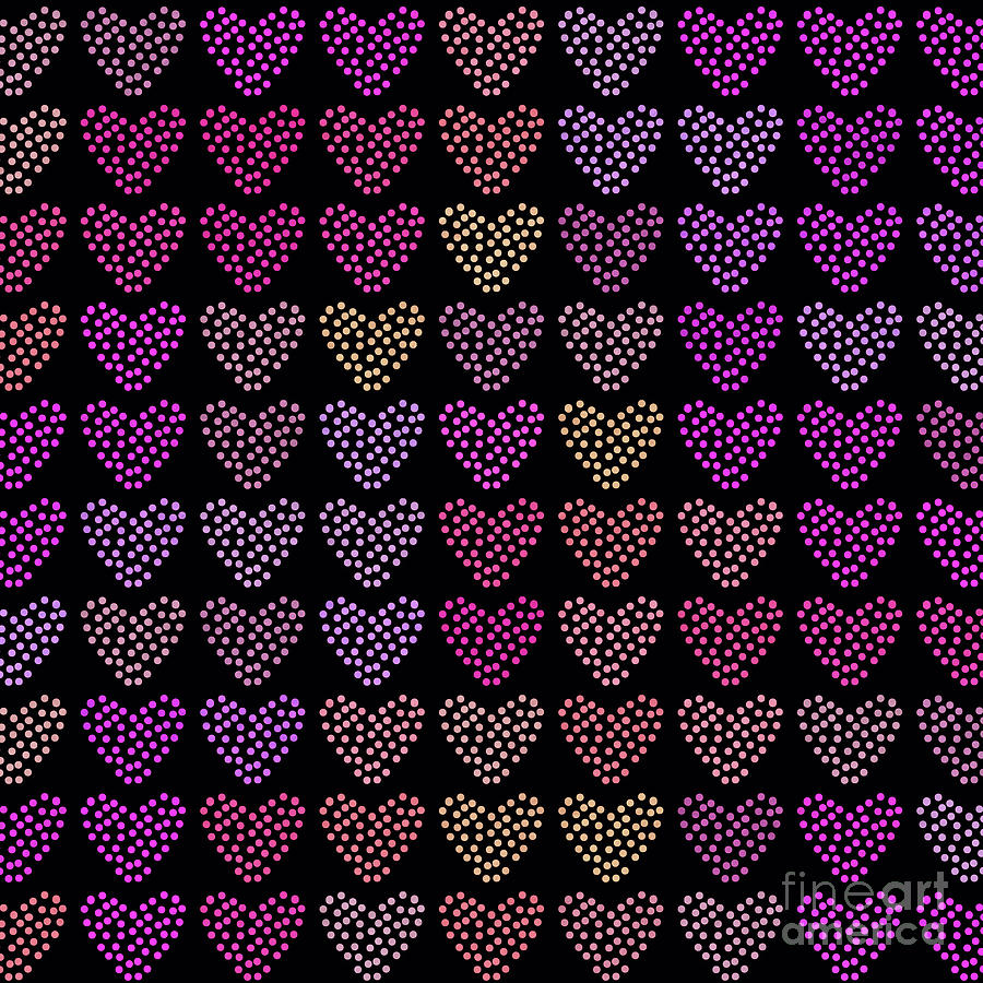 Colorful Hearts Digital Art