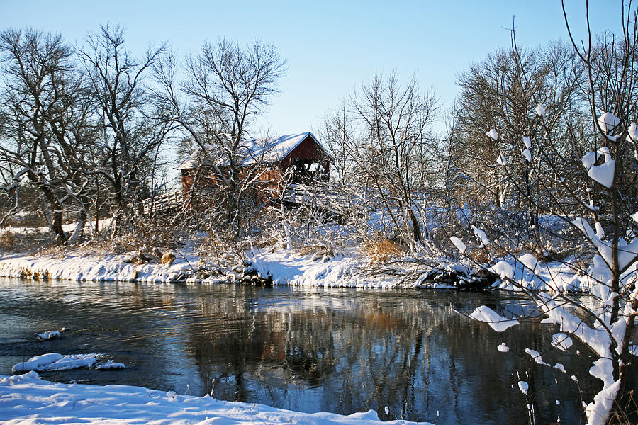 Winter Photograph - Covered Bridge #7 by Steve Yezek