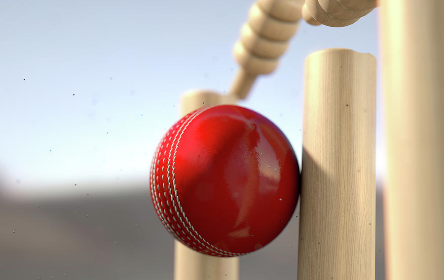 Cricket Digital Art - Cricket Ball Hitting Wickets #7 by Allan Swart