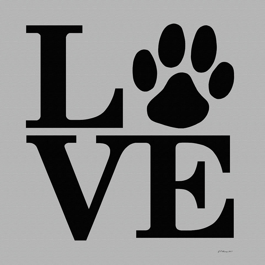 Dog Paw Love Sign #7 Digital Art by Gregory Murray