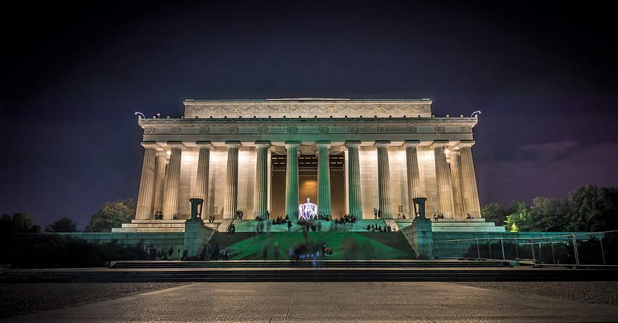 Dramatic And Moody Photo Of Lincoln Memorial At Night #7 Photograph by Alex Grichenko