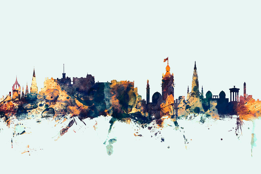 Edinburgh Scotland Skyline #7 Digital Art by Michael Tompsett