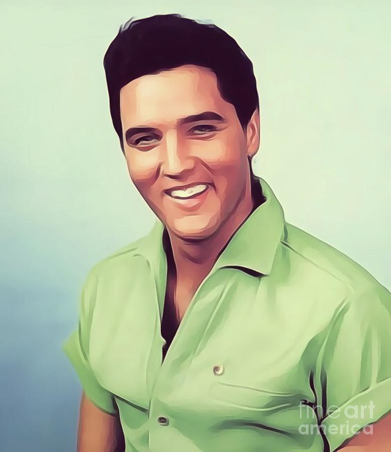 Elvis Presley, Rock And Roll Legend Digital Art