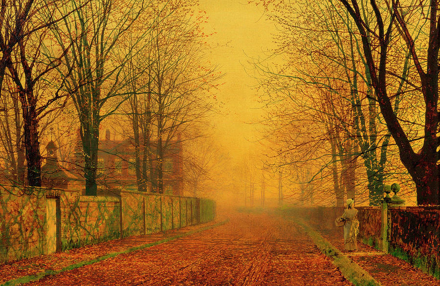 Fall Painting - Evening Glow #7 by John Atkinson Grimshaw