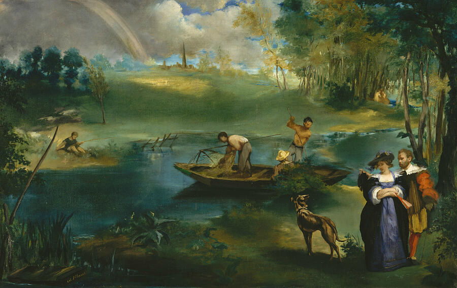 Fishing, from circa 1862-1863 Painting by Edouard Manet