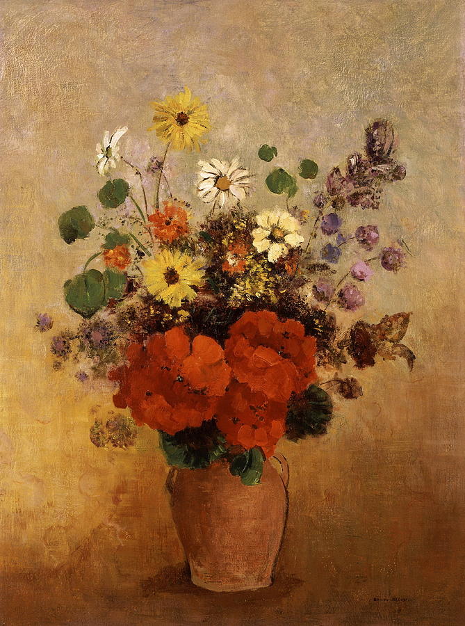 Flowers In A Vase Painting by Odilon Redon - Fine Art America