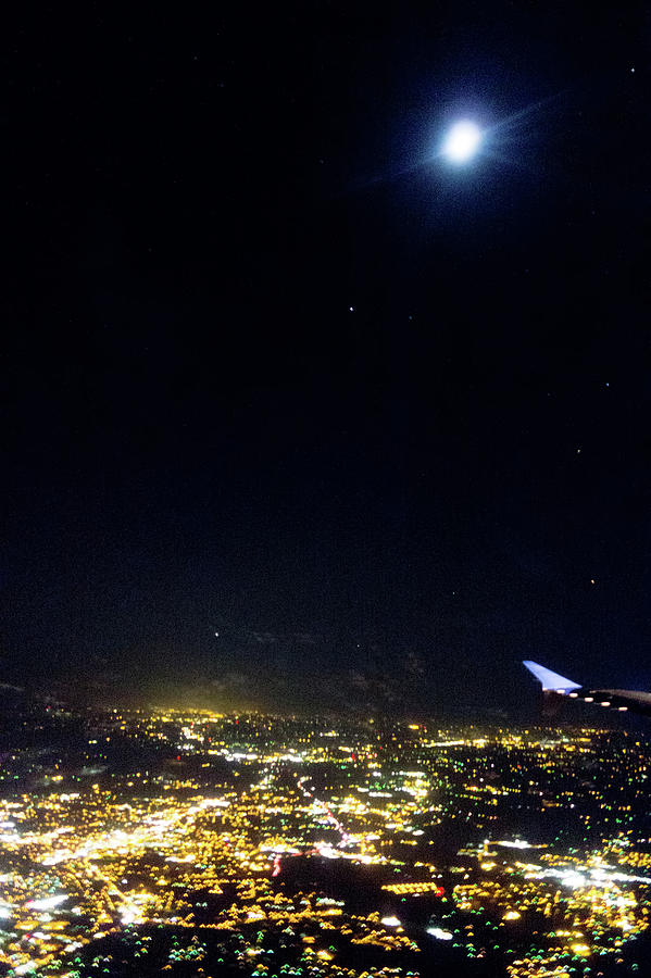 Flying At Night Over Cities Below #7 Photograph by Alex Grichenko
