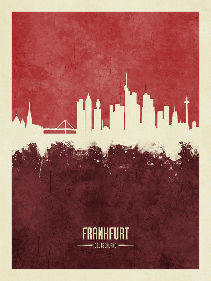 Frankfurt Germany Skyline #7 Digital Art by Michael Tompsett
