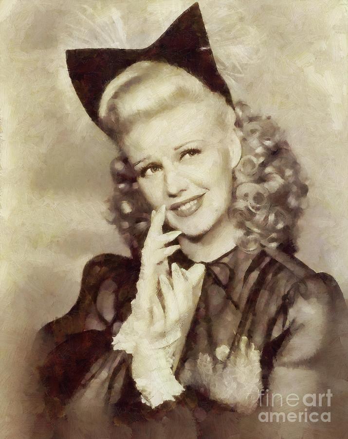 Hollywood Painting - Ginger Rogers Hollywood Actress and Dancer #7 by Esoterica Art Agency