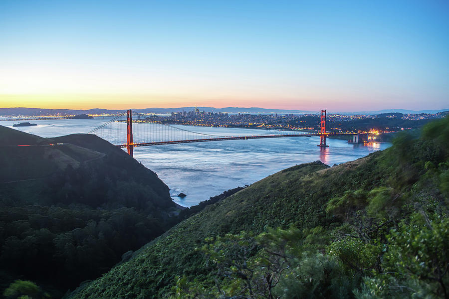 Golden Gate Bridge In San Francisco At Sunrise #7 Photograph by Alex Grichenko