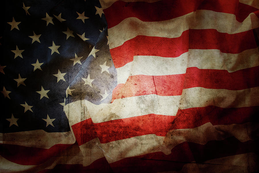 Grunge American flag 2 Photograph by Les Cunliffe