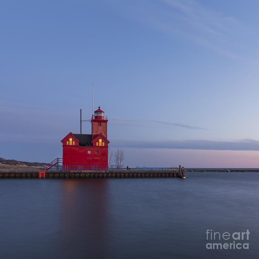 Lake Michigan Photograph - Holland Lighthouse and Channel #7 by Twenty Two North Photography