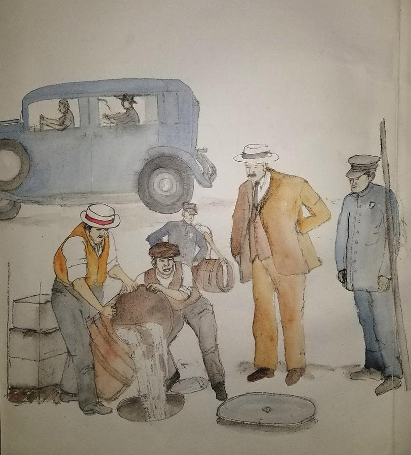 Italians  Ellis island  prohibition album #7 Painting by Debbi Saccomanno Chan
