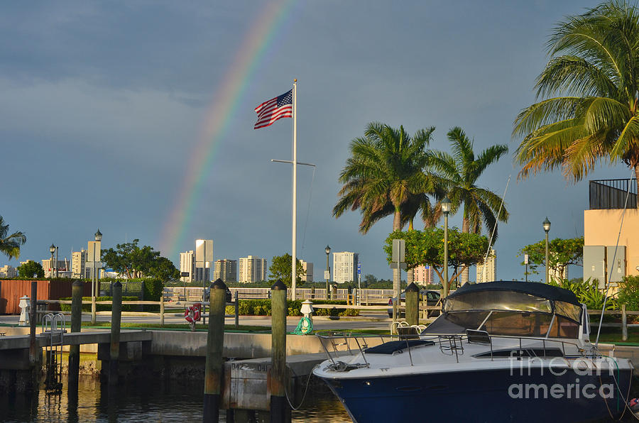 7- Lake Park Marina - Rainbow Photograph by Joseph Keane