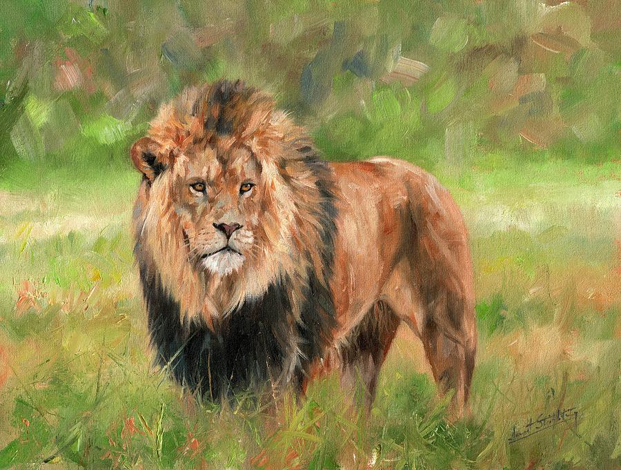 Lion #7 Painting by David Stribbling