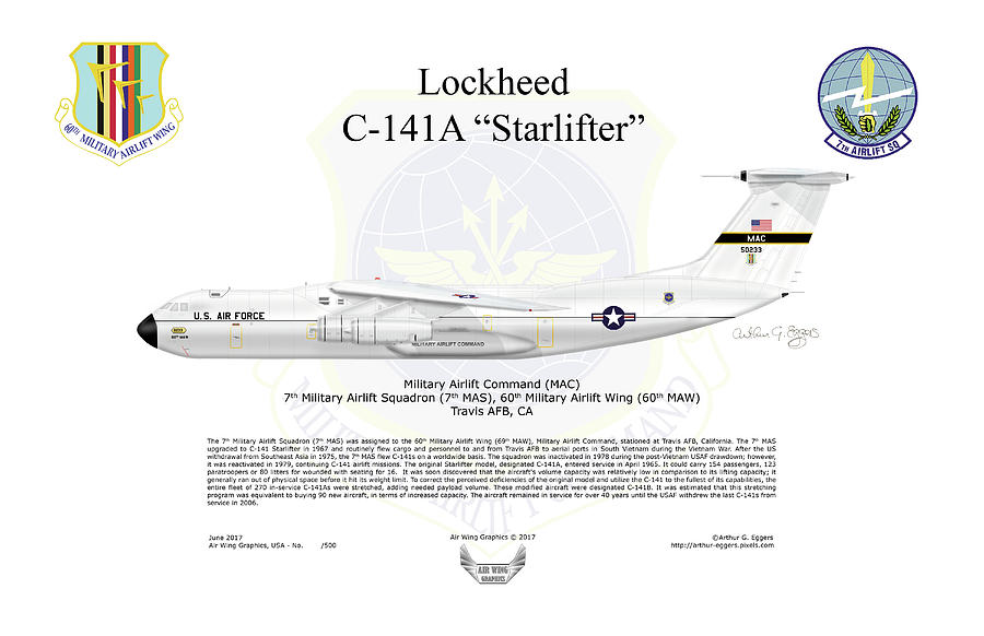 Lockheed C-141A Starlifter #7 Digital Art by Arthur Eggers