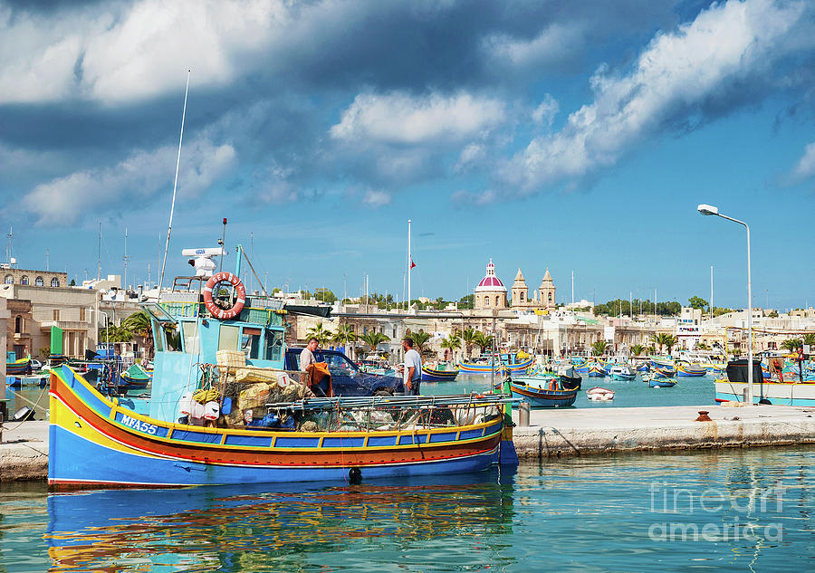 Marsaxlokk Harbour And Traditional Mediterranean Fishing Boats I #7 Photograph by JM Travel Photography