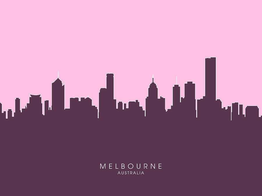 Melbourne Digital Art - Melbourne Skyline #7 by Michael Tompsett