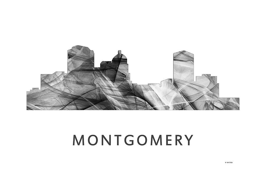 Architecture Digital Art - Montgomery Alabama Skyline #7 by Marlene Watson