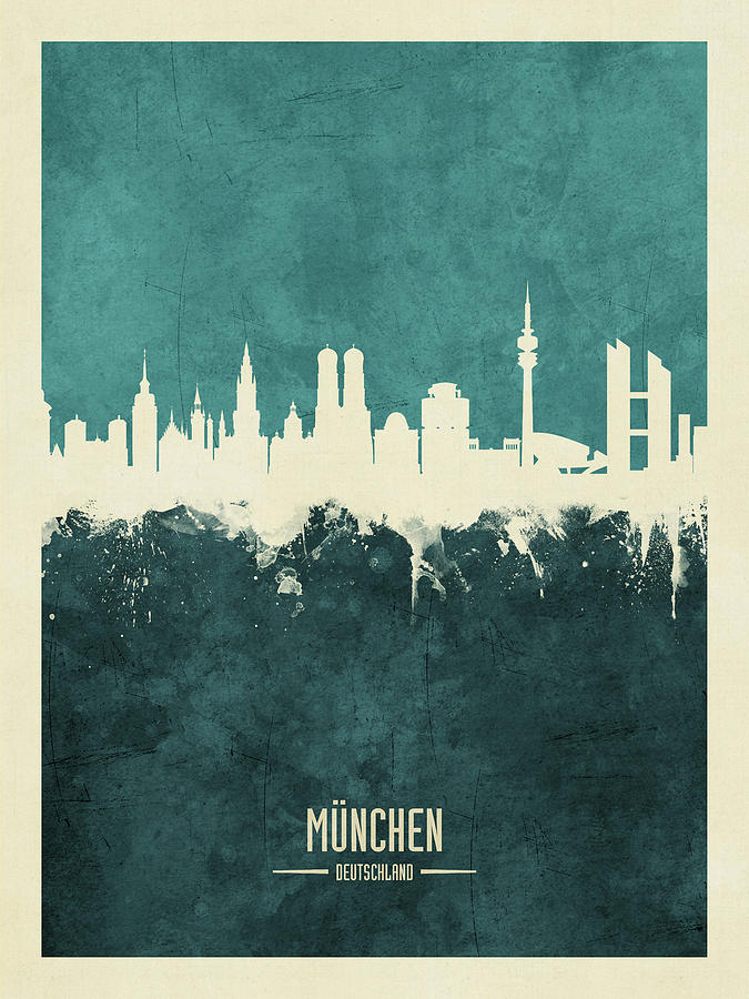 Munich Germany Skyline #7 Digital Art by Michael Tompsett