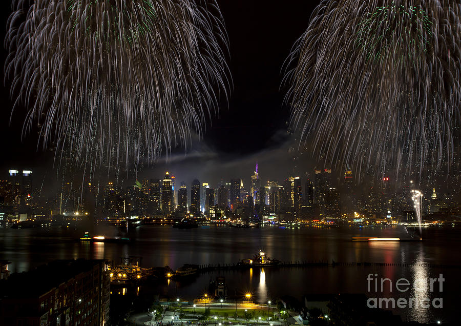 New York City Fireworks #7 Photograph by Anthony Totah