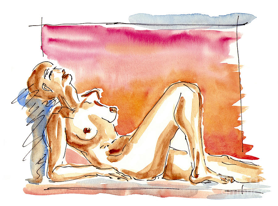 Nude #7 Drawing by Michal Boubin