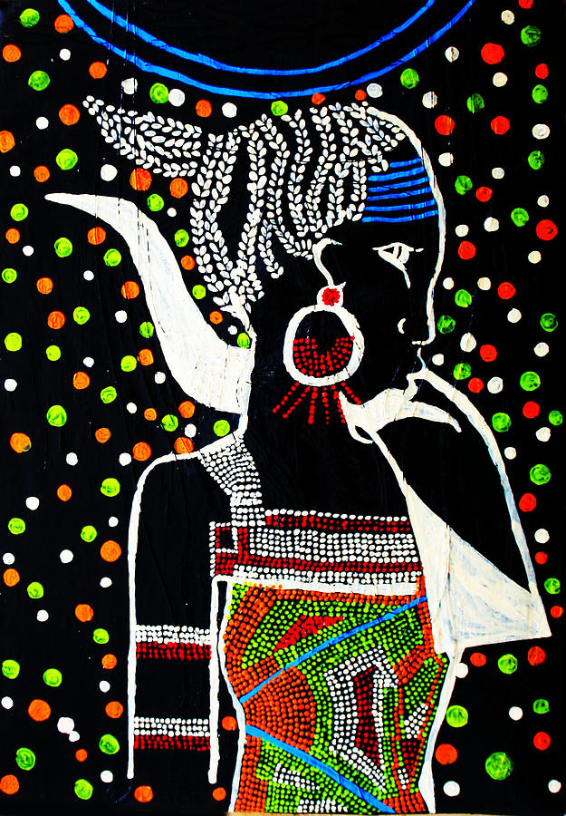 Nuer Bride - South Sudan #7 Painting by Gloria Ssali