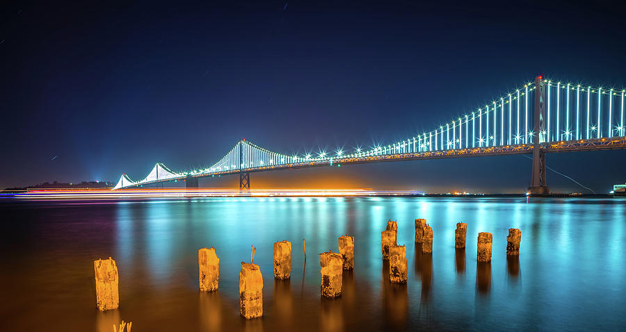 Oakland Bay Bridge Views Near San Francisco California In The Ev #7 Photograph by Alex Grichenko