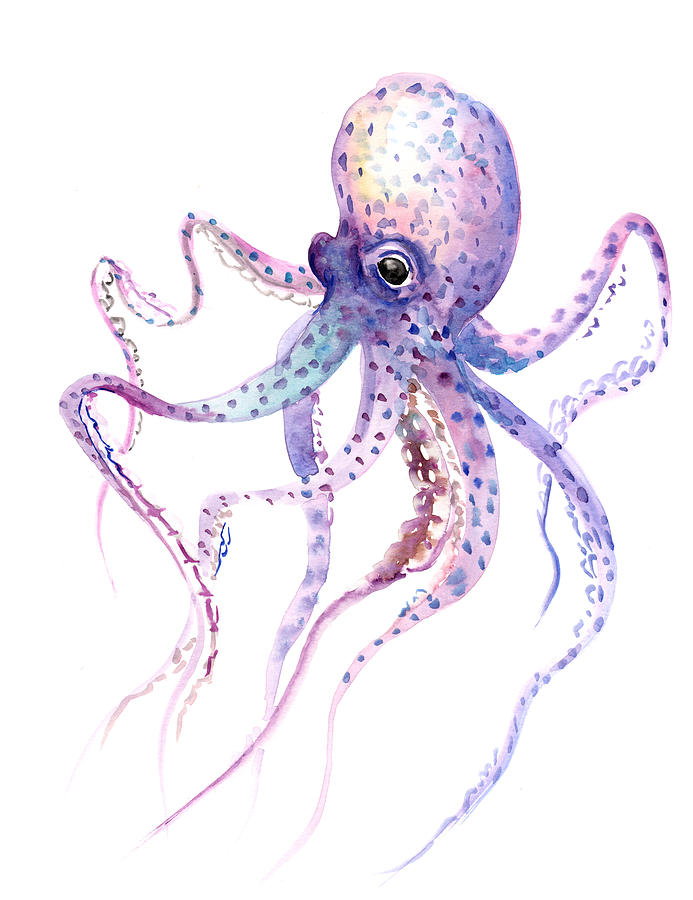 Octopus #7 Painting by Suren Nersisyan