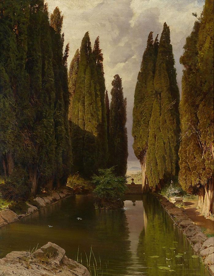 Tree Painting - Park near Rome #7 by Hermann Kruger