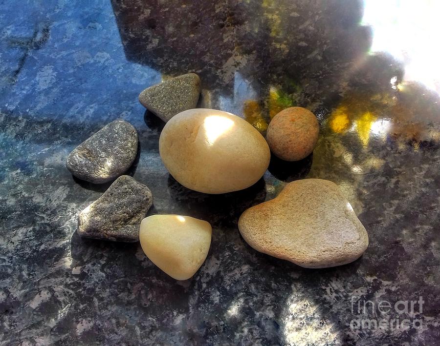 7 Pebbles Still Life Photograph by Joan-Violet Stretch