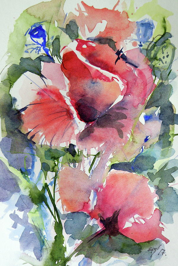 Poppy #7 Painting by Kovacs Anna Brigitta