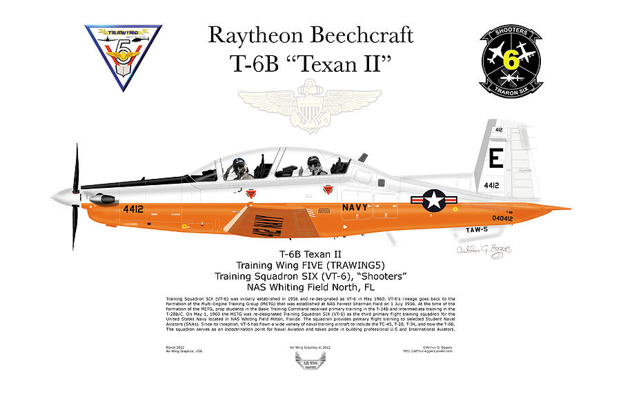 Raytheon Beechcraft T-6B Texan II #8 Digital Art by Arthur Eggers