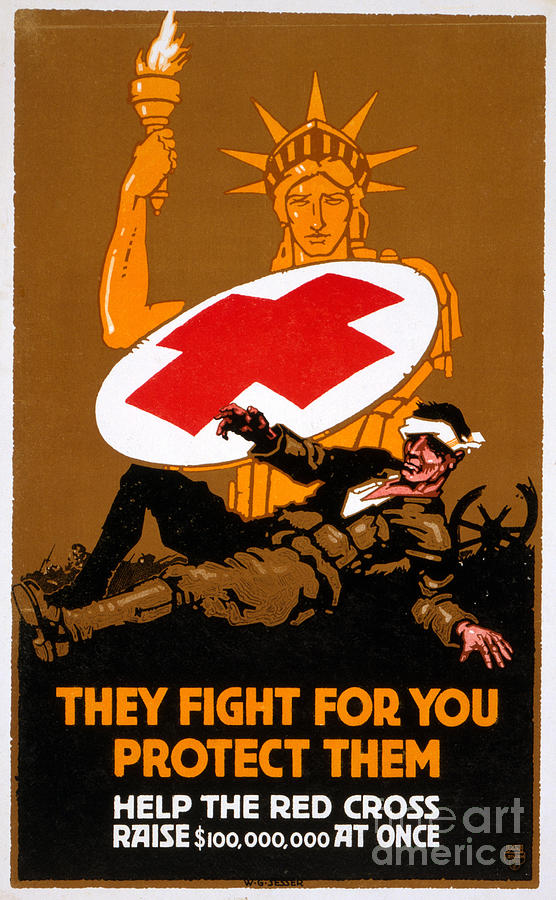 Red Cross Poster, 1917 #7 Photograph by Granger