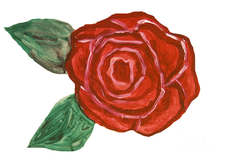 Red rose, painting #7 Painting by Irina Afonskaya
