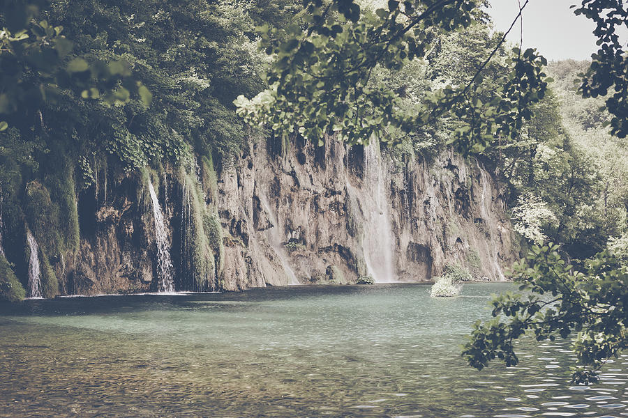 Retro Waterfall with Sunlight with Vintage Instagram Film Effect #7 Photograph by Brandon Bourdages