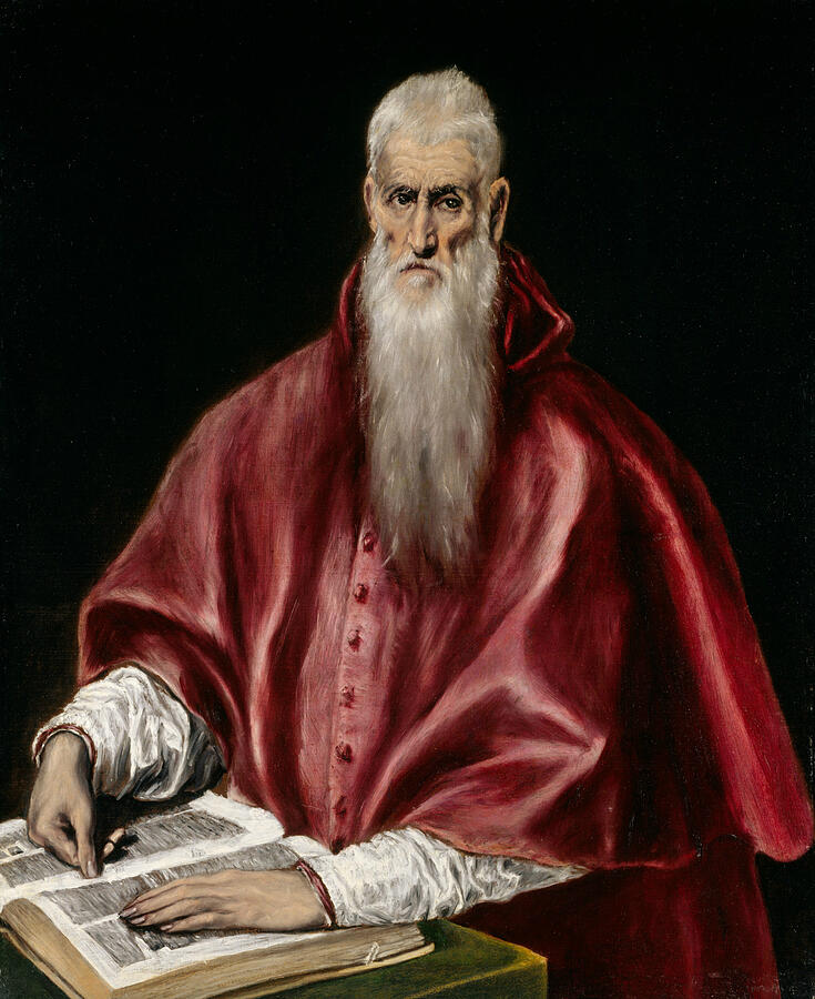 Saint Jerome as Scholar, from circa 1610 Painting by El Greco