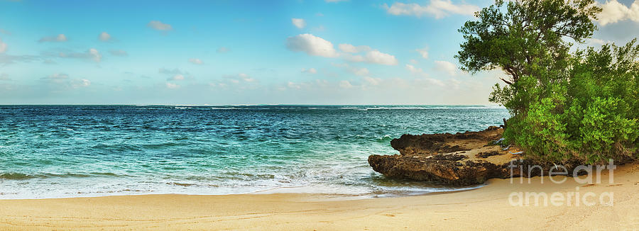 Sandy Tropical Beach. Panorama Photograph