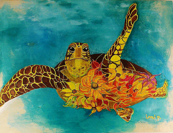 Sea Turtle Fantasy Painting by Irmi Presutto