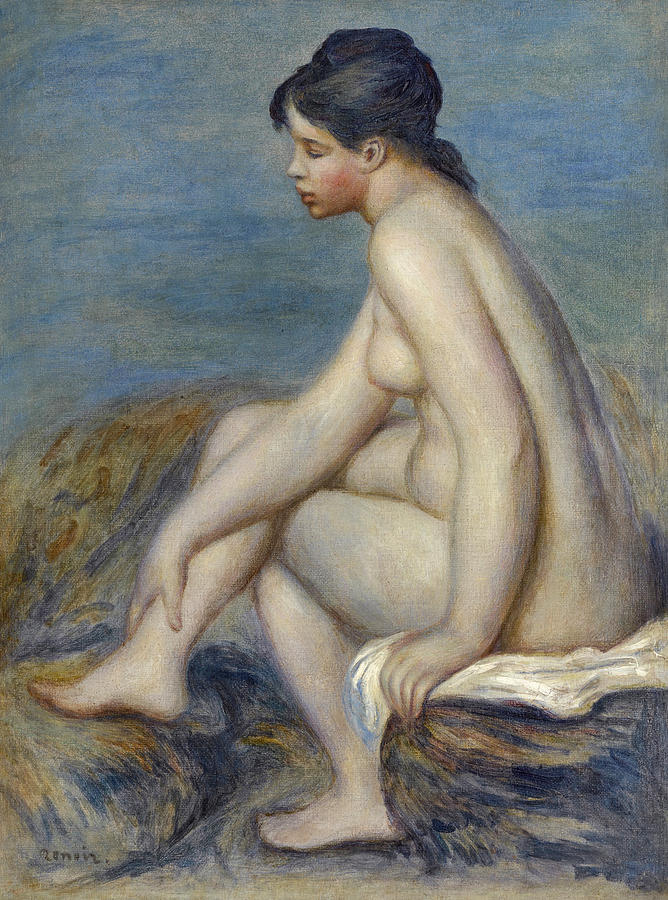 Seated Bather #9 Painting by Pierre-Auguste Renoir
