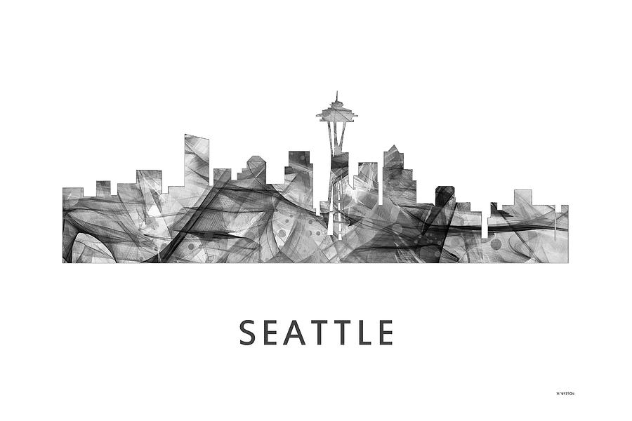 Seattle Washington Skyline #7 Digital Art by Marlene Watson