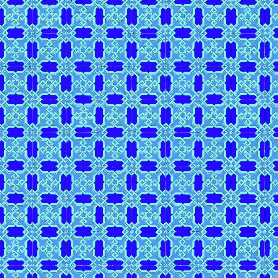 Spanish Geometric Azulejo #8 Painting by AM FineArtPrints